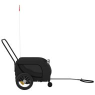 Ремарке за колело за любимци черно Оксфорд плат и желязо