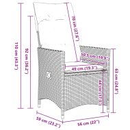 Градински бистро комплект с възглавници 11части кафяв полиратан