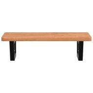 Стенен рафт за мивка, стомана и масивно дърво бук