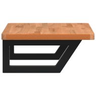 Стенен рафт за мивка, стомана и масивно дърво бук