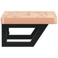 Стенен рафт за мивка, стомана и масивно дърво бук