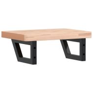 Стенен рафт за мивка, стомана и масивно дърво бук