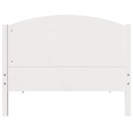 Рамка за легло без матрак, бял, 90x200 см, бор масив