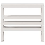 Горна табла с рафтове, бяла, 90 см, масивно дърво бор