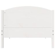 Рамка за легло без матрак, бял, 75x190 см, борово дърво масив