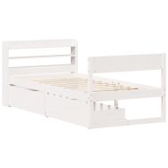 Рамка за легло без матрак, бял, 90x190 см, борово дърво масив