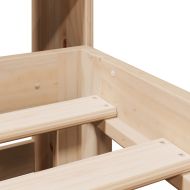 Легло с етажерка за книги, без матрак, 180x200 см, бор масив