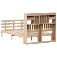 Легло с етажерка за книги, без матрак, 135x190 см, бор масив