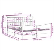 Рамка за легло без матрак, 180x200 см, масивна чамова дървесина
