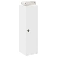 Шкаф за баня с държач за ролки, бял, 20,5x22x72 см