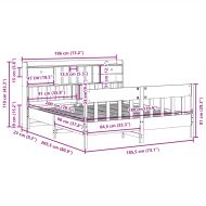 Рамка за легло без матрак, 180x200 см, масивна чамова дървесина