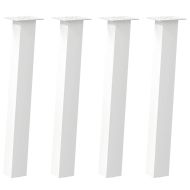 Крака за конзолна маса, 4 бр., бели, 72 см, стомана