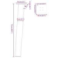 Крака за конзолна маса, 4 бр., бели, 72 см, стомана
