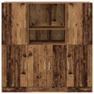 Комплект кухненски шкафове 3 части старо дърво инженерно дърво