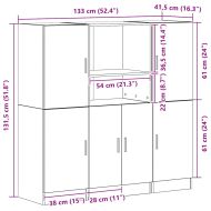 Комплект кухненски шкафове 3 части старо дърво инженерно дърво