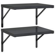 Стенни рафтове 2 бр 50x40 см черни неръждаема стомана