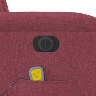 Електрически изправящ масажен реклайнер виненочервен текстил