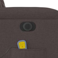 Електрически изправящ масажен реклайнер стол тъмнокафяв текстил