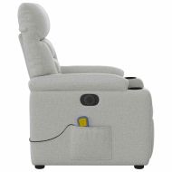 Електрически масажен реклайнер стол, облачно сив, текстил