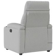Електрически масажен реклайнер стол, облачно сив, текстил