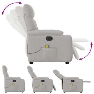 Електрически масажен реклайнер стол, облачно сив, текстил