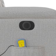 Електрически масажен реклайнер стол, облачно сив, текстил