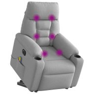 Електрически изправящ масажен реклайнер стол облачносив текстил