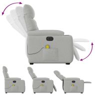 Електрически изправящ масажен реклайнер стол облачносив текстил