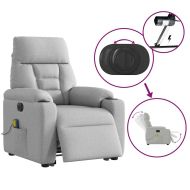 Електрически изправящ масажен реклайнер стол облачносив текстил