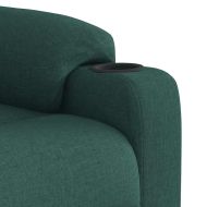 Изправящ реклайнер стол, тъмнозелен, текстил