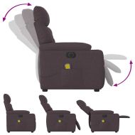 Електрически масажен наклоняем стол, тъмнокафяв, текстил