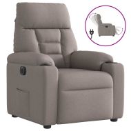Електрически реклайнер стол, таупе, текстил