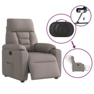 Електрически реклайнер стол, таупе, текстил