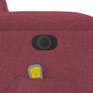 Електрически масажен наклоняем стол, виненочервен, текстил