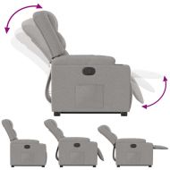 Изправящ реклайнер стол, облачно сив, текстил