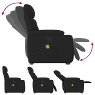 Масажен изправящ стол реклайнер, черен, текстил