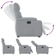 Електрически изправящ реклайнер стол, светлосив, текстил