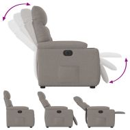 Електрически изправящ реклайнер стол, таупе, текстил