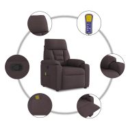 Масажен наклоняем стол, тъмнокафяв, текстил