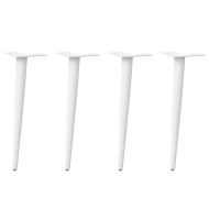 Крака за масичка за кафе, конична форма, 4 бр., бели, 42-43 см, стомана