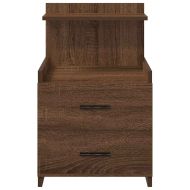 Нощни шкафчета, 2 бр. с 2 чекмеджета, кафяв дъб, 40x36,5x62 см