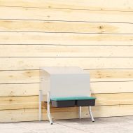 Кутия за гнездене за пилета с 2 отделения и крака, поцинкована стомана