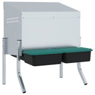 Кутия за гнездене за пилета с 2 отделения и крака, поцинкована стомана