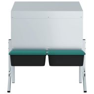 Кутия за гнездене за пилета с 2 отделения и крака, поцинкована стомана