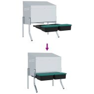 Кутия за гнездене за пилета с 2 отделения и крака, поцинкована стомана