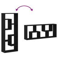 Стенен рафт, черен дъб, 36x16x90 см, инженерно дърво