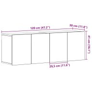 ТВ шкафове, 2 бр., черен дъб, 120x30x41 см, инженерно дърво