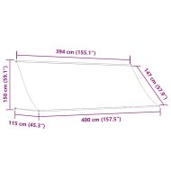 Сенник с падащо рамо, 400x150 см, синьо и бяло