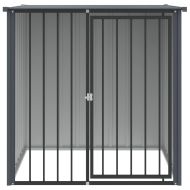 Къща за куче с покрив черна 110x103x109 см поцинкована стомана