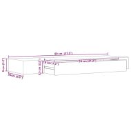 Окачен стенен рафт с чекмедже, черен, 80x25x8 см